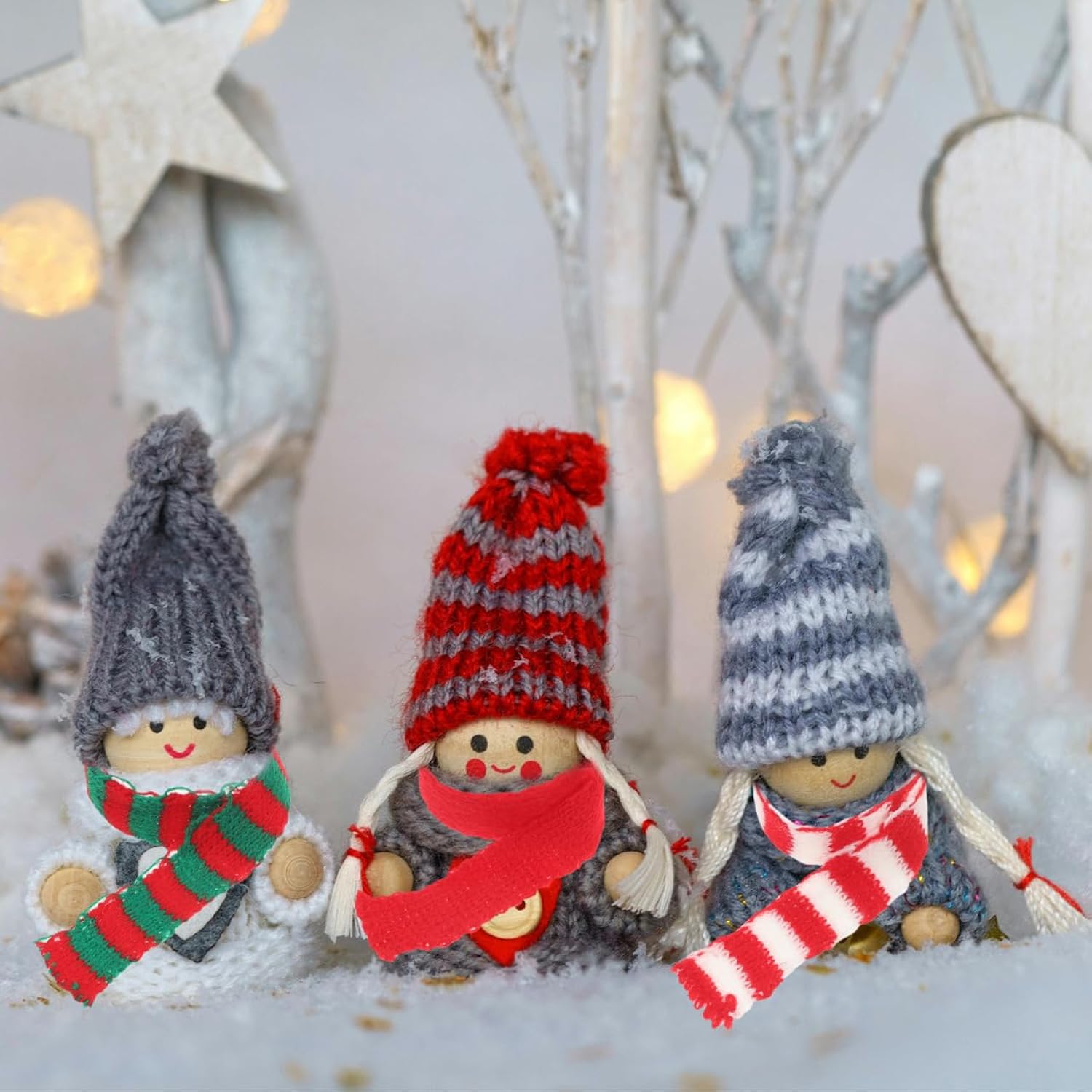 30Pcs Mini Scarf Red Green Christmas Decorations Diy Doll Clothes Toys Small Scarf For Holiday Wine Bottle Decorations Christmas Set Santa Hats For Crafts