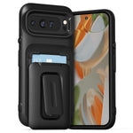 Pixel 9 Pro XL Wallet Case, 3 Card Slots, Kickstand, Durable, Matte Black