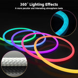 9.84FT Neon LED Rope Lights 360 Degree USB Music Sync App Remote Waterproof Gaming Lights
