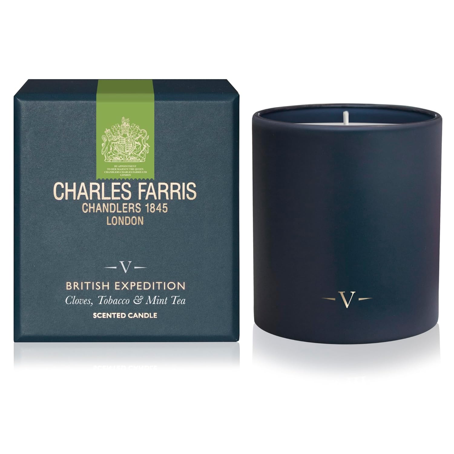 Luxury Scented Candle – 1 Wick, Hand-Poured, Long Lasting, Clean Burning, 210G / 7.5Oz, Burns For Up To 50 Hours, Made In England – Cloves, Tobacco & Mint Tea – British Expedition