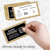 Big Dot of Happiness Adult Happy Birthday - Gold - Birthday Party Game Scratch Off Cards - 22 Count