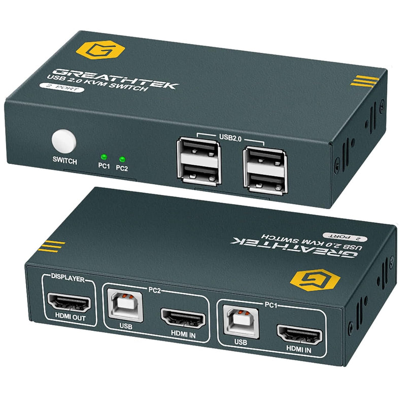 Kvm Switches With 4K@30Hz Ultra Hd Resolution, 2 Port Kvm Switch Hdmi 4 Usb 2.