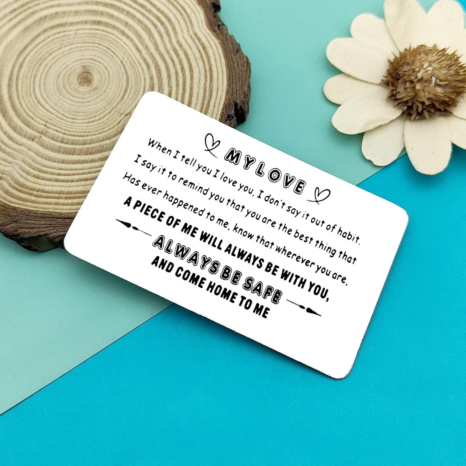 Anniversary Card Gift For Men Him Metal Wallet Card For Husband Boyfriend Be Safe Come Home To Me Reminder Love Note Gift Valentines Day Birthday Gift Deployment Gift Long Distance Relationship Gift