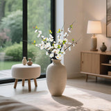 6Pcs Artificial Branches Peach Blossom,20In Fake Silk Plum Blossoms Tree Stem Cherry Flowers For Vase Home Office Bedroom Party Wedding Table Centerpiece Decor (White)