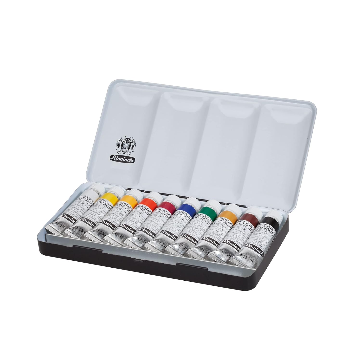 - Horadam Gouache, 10 X 0,51 Fl Oz / 15 Ml Tubes, 72 701 097, 10 Finest Gouache Colors In A Metal Box, Highest Concentration Of Pigments