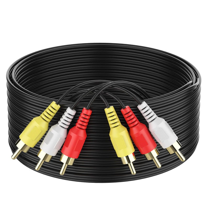 Audio Video Rca Cable, 25Ft 3Rca To 3Rca Composite Av Cable Compatible With Se