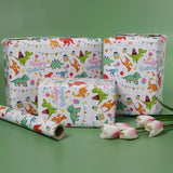 Gift Wrapping Paper Roll,Cute Dinosaurs Happy Birthday Wrapping Paper For Boys,Wrapping Paper Rolls Gift Wrap Paper Dinosaur Parties,Baby Showers,Happy Bday Wrap,17 Inch X 120 Inch Per Roll