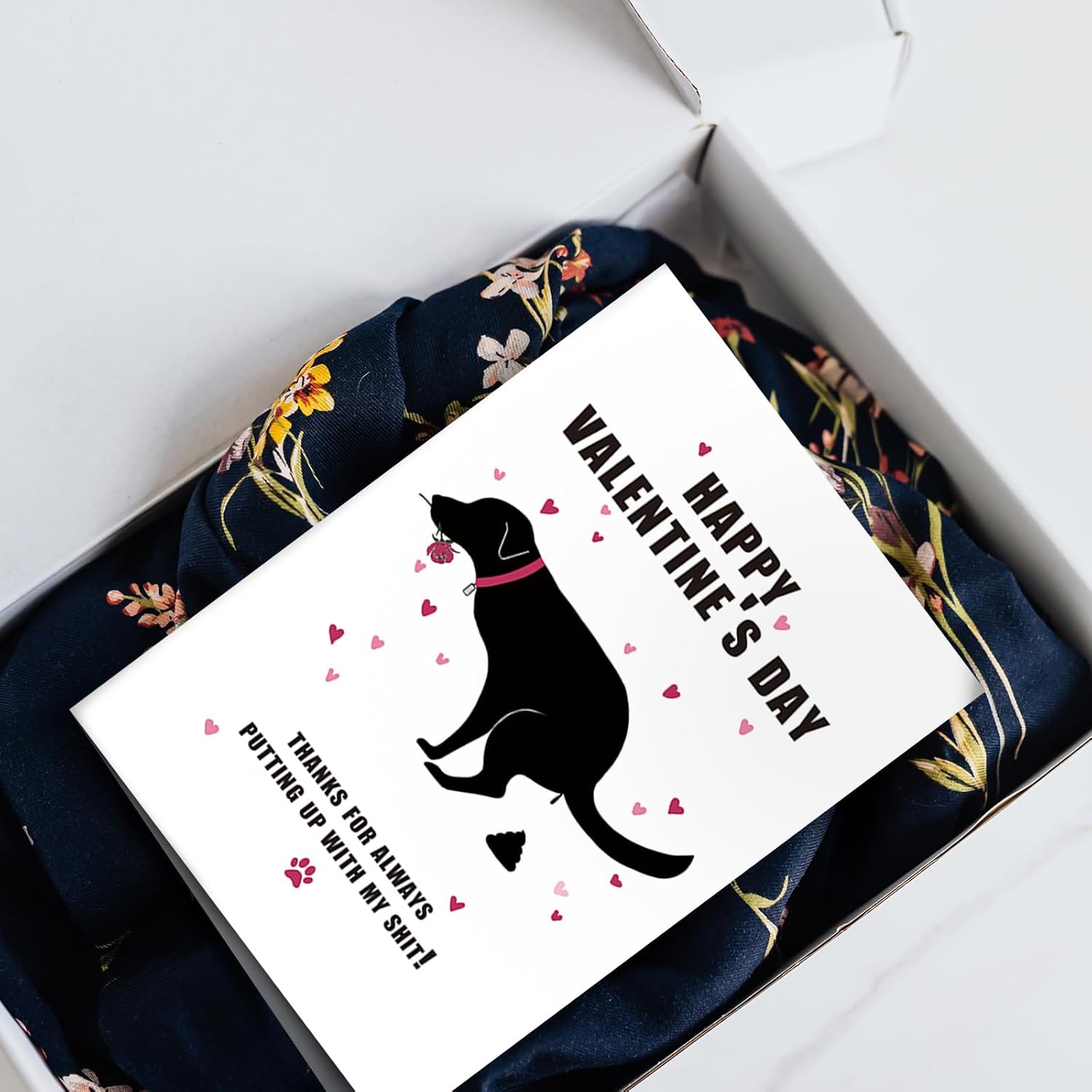 Dog Valentine’S Day Card, Rude Valentines Day Card For Him, Happy Valentine’S Day Card Gift For Dog Lover, Thanks For Always Putting Up With My Shit