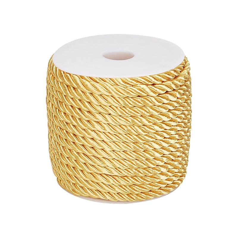 59 Feet 5Mm Gold Twine Cord Rope 3 Braided Cord Thread Decorative Twisted Sati