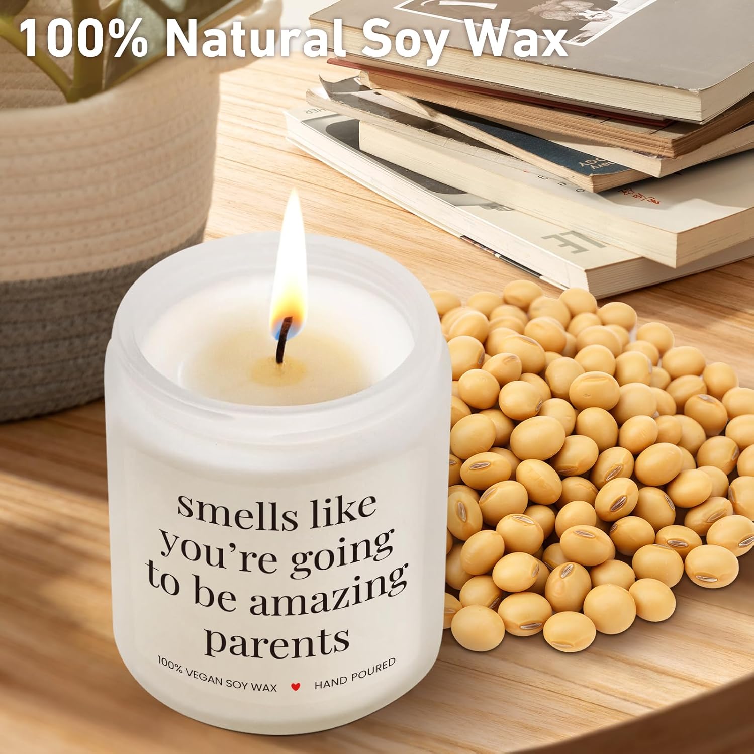 New Parents Gifts For Couples, New Mom & Dad - Funny Christmas, Pregnancy, Gender Reveal Gifts For Parents To Be, Expecting Mom, Lavender Scented Candle