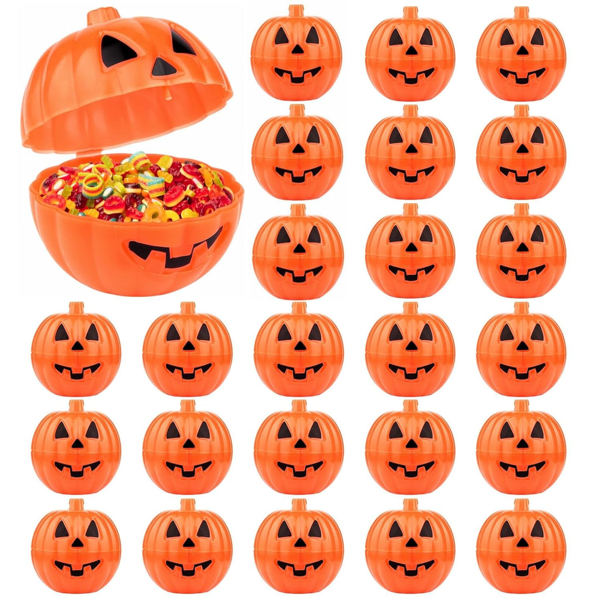 24 Pcs Pumpkin Halloween Treat Containers For Halloween Scavenger Hunt, Pumpkin Trick Or Treat Candy Boxes For Party Favors Hunt Supplies