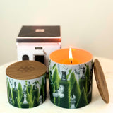 Fidelity Scented Candle - Calone, Cashmeran & Tobacco, Vetiver & Leather, Soy Wax, Artisan Porcelain Cup, 250G And 100G (Small)