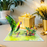 Parrot Birthday Pop Up Card, Happy Mother'S Day Cards, For Women, Mom, Wife, Daughter, Grandma, Includes Envelope.