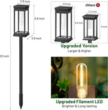 8 Pack Upgraded Solar Pathway Lights Large LED Waterproof Super Bright Garden Walkway Lights