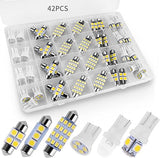 42 Piece Interior Car LED Light Bulb Kit Super Bright White Dome Map License Plate Trunk Courtesy Lights