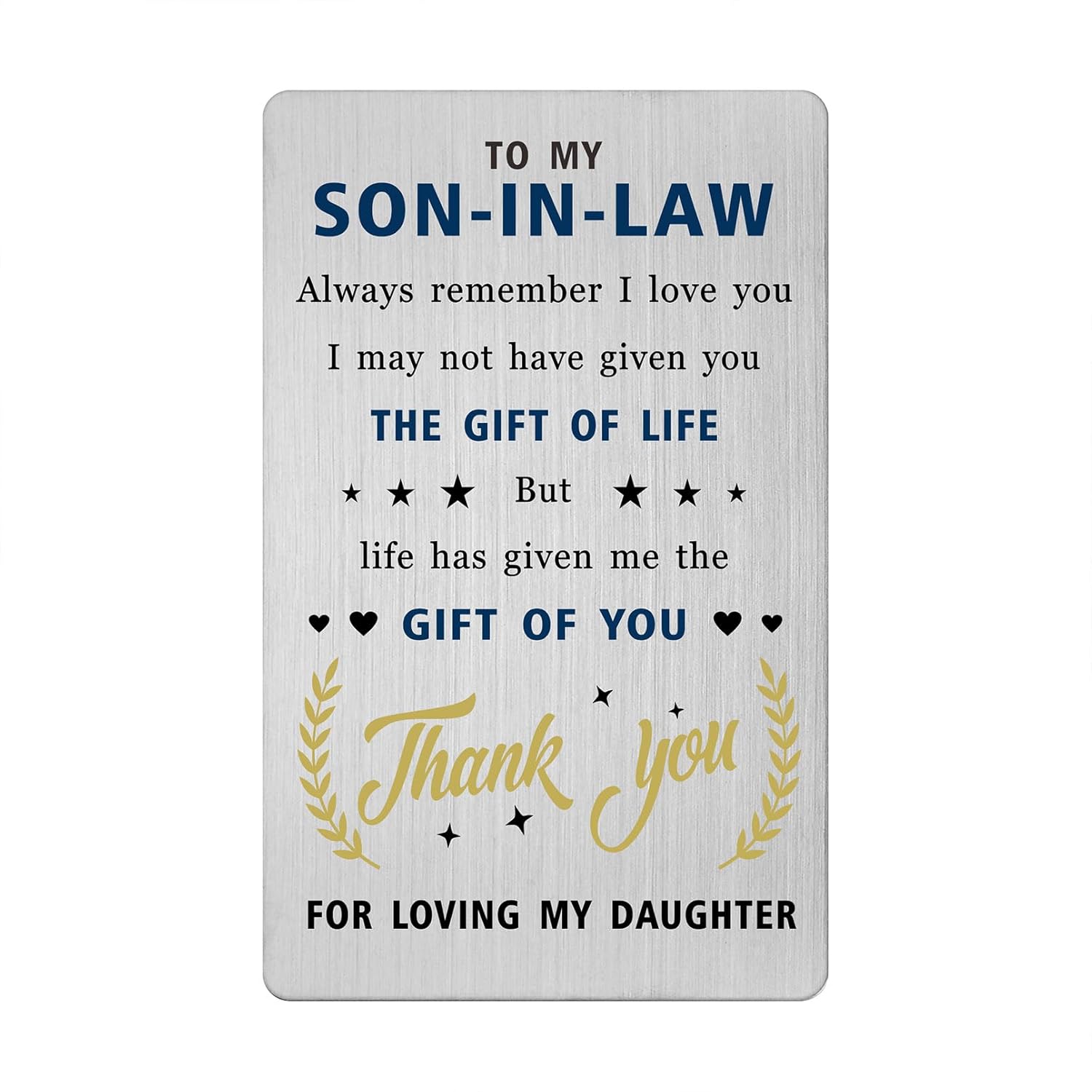 Valentines Day Card For Son In Law Adult - Gifts For Future Son In Law Birthday Wedding Easter Father'S Day Card