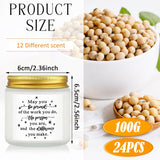 24 Pcs Thank You Gift Candles 3.5 Oz Employee Appreciation Gifts Bulk Soy Wax Jar Inspirational Candle Thank You For Coworkers Employee Women Teacher Volunteers(Fresh Style)