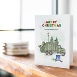 Thank My Driver Christmas Thank You, Gifts For Garbage Men Appreciation Christmas Cards For Trash Collector, Happy Holiday Card For Garbage Man, Recycle Truck, Waste Collection, Sanitation Worker