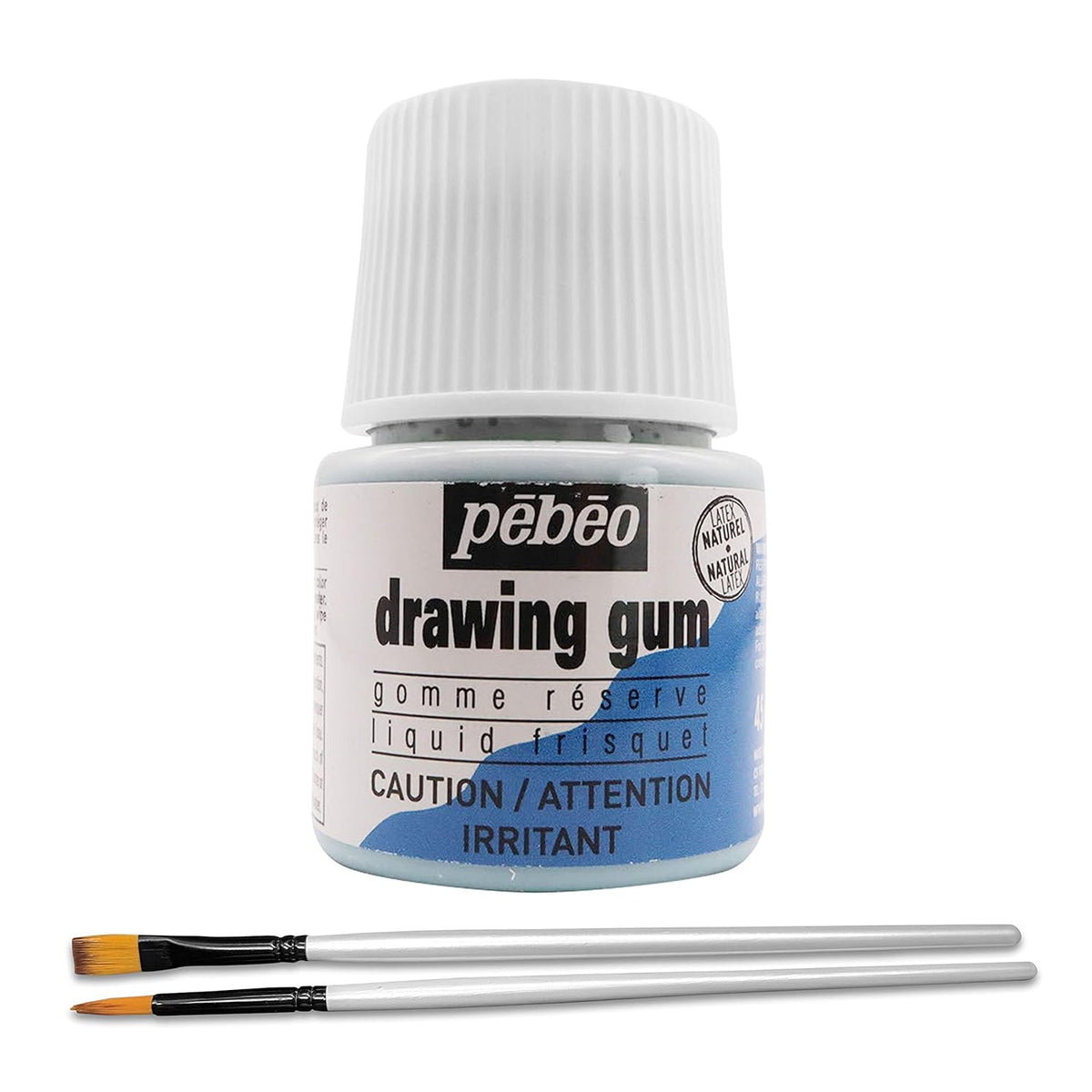 Pebeo Drawing Gum Made In France - Masking Fluid For Watercolor Painting And Various Art Projects - Bundled With Applicator Brush Set