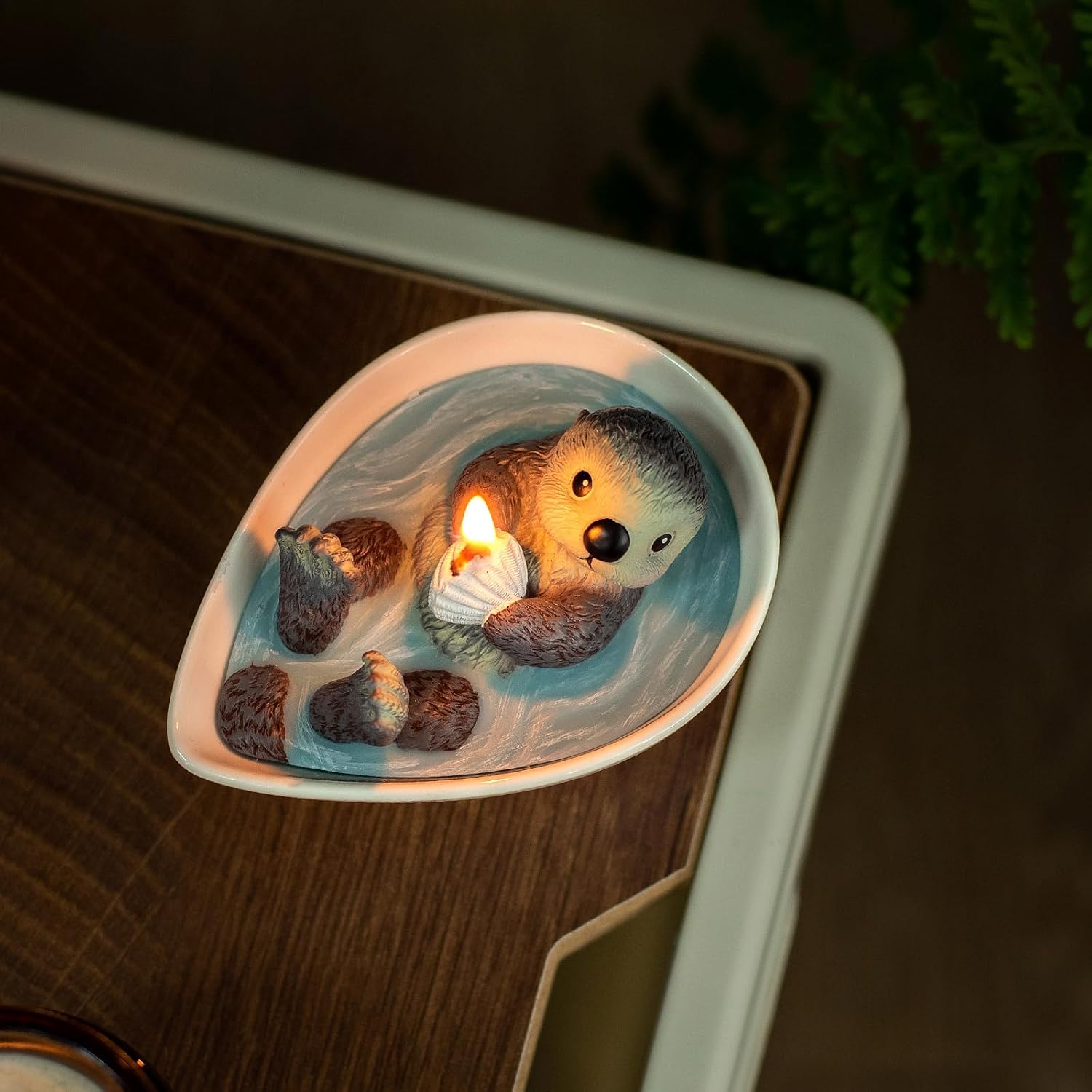 Realistic Sea Otter Bowl Scented Aromatherapy Candle