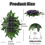 Artificial Cemetery Tombstone Flowers Saddle, Outdoor Grave Memorial Flowers Saddle For Headstone, Cemetery Decoration (Purple)