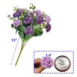 40Heads Artificial Hydrangea Flowers, 4Pack Fake Silk Mini Hydrangea With 1 Vase Kraft Paper Bag-Mini Artificial Chrysanthemum Ball Perfect For Home Office Wedding Baby Shower Party Decor