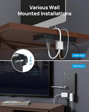 Surge Protector Power Strip 13 Outlets 4 USB Ports 2 USB C 4000J 5FT Flat Plug Wall Mount Black
