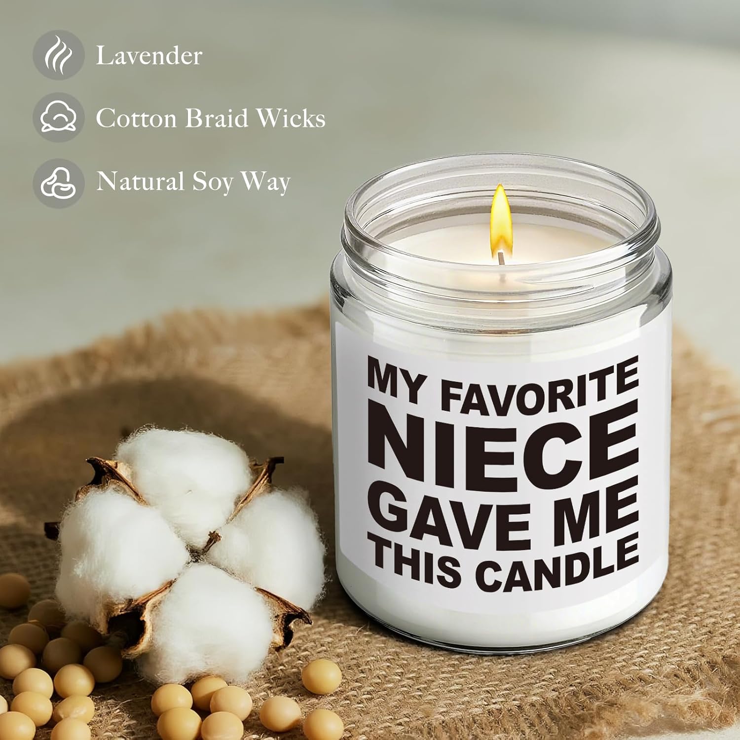 Scented Candle Gifts For Aunt Uncle From Niece, My Favorite Niece Gave Me This, Funny Birthday Thanksgiving Christmas Mother'S Father'S Day Candles Gift For Uncle Auntie At Home Office-15