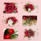 3Pcs Pre-Made Cake Toppers?Wedding Artificial Flowers Decor, Cake Decorations For Weddings, Birthdays, Party,Baby Shower,Celebration(Burgundy)