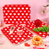 3Pcs Valentine' S Day Serving Trays Reusable Serving Dishes Red Pink Heart Decorative Platter For Wedding Party Sharing Snacks Fruits Dessert, 13 X 10 Inch