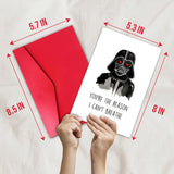 Funny Valentines Day Card For Husband Boyfriend, Star Wars Anniversary Card From Wife Girlfriend, Humor Valentines Darth Vader Card For Him Her, “You’Re The Reason I Can’T Breathe”