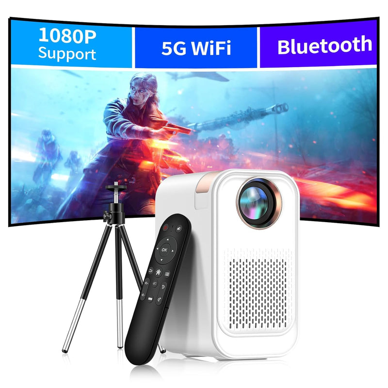 Mini Projector With 5G Wifi And Bluetooth,1080P Supported Projector With Proje