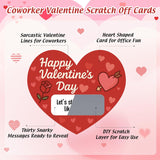 30 Sets Valentines Day Scratch Off Cards Gift Red Heart Shaped Scratch Cards Funny Happy Valentines Love Game Card Self Adhesive For Coworker Employee Staff Team Adult Office Party Favor