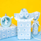 30 Inch Baby Shower Wrapping Paper Roll - Cute Baby Blue Elephant Design For Baby Shower, Birthday, Holiday, Party - 30 Inch X 33 Feet
