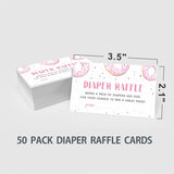 Baby Shower Games, 1 Diaper Raffle Standing Sign With 50 Diaper Raffle Tickets, Donut Love Theme Babyshower Party Decorations And Supplies For Boys Or Girls(Lblk-C01)