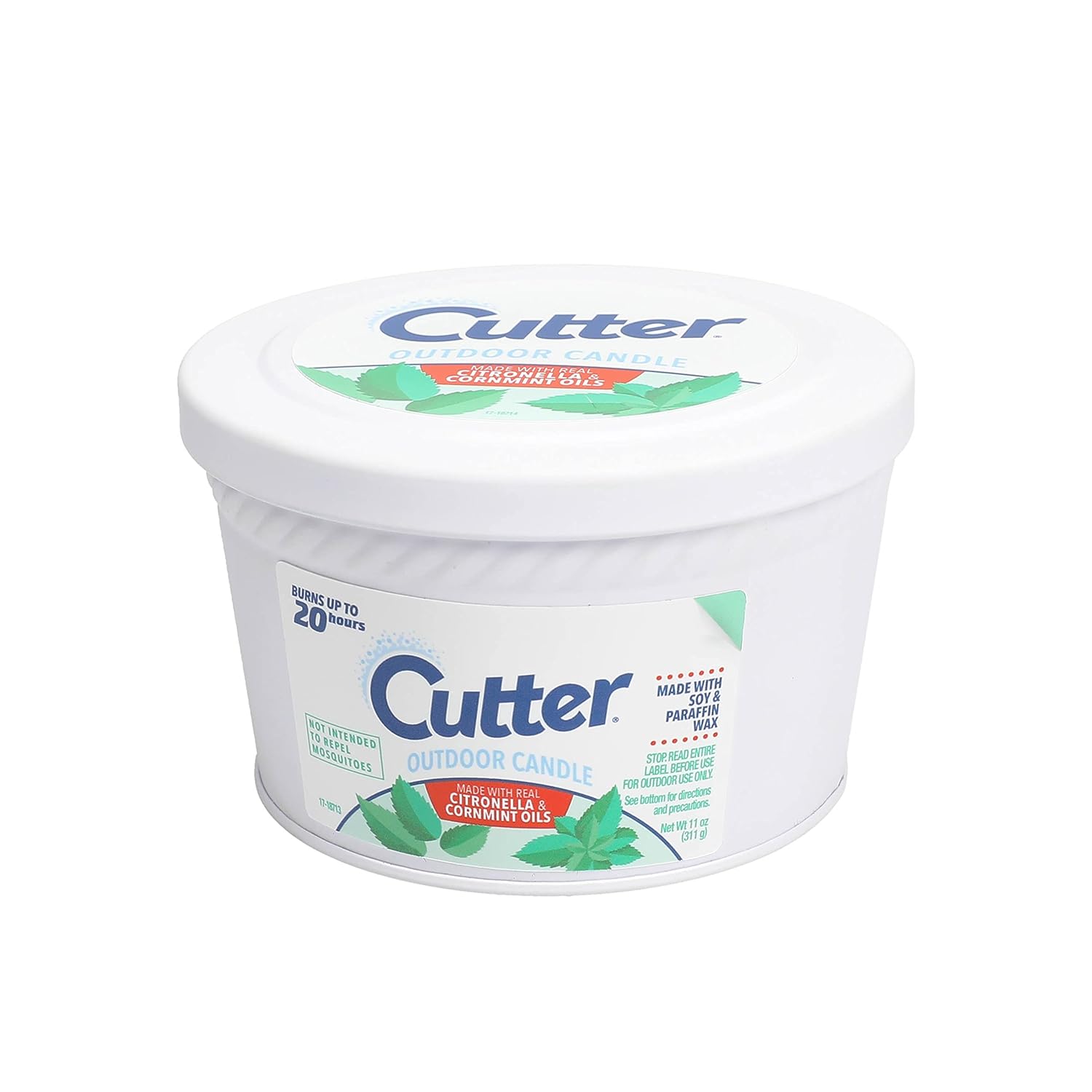 Cutter Citronella and Cornmint Outdoor Candle, 11 ounces, Made with Soy Wax for Outdoor Use