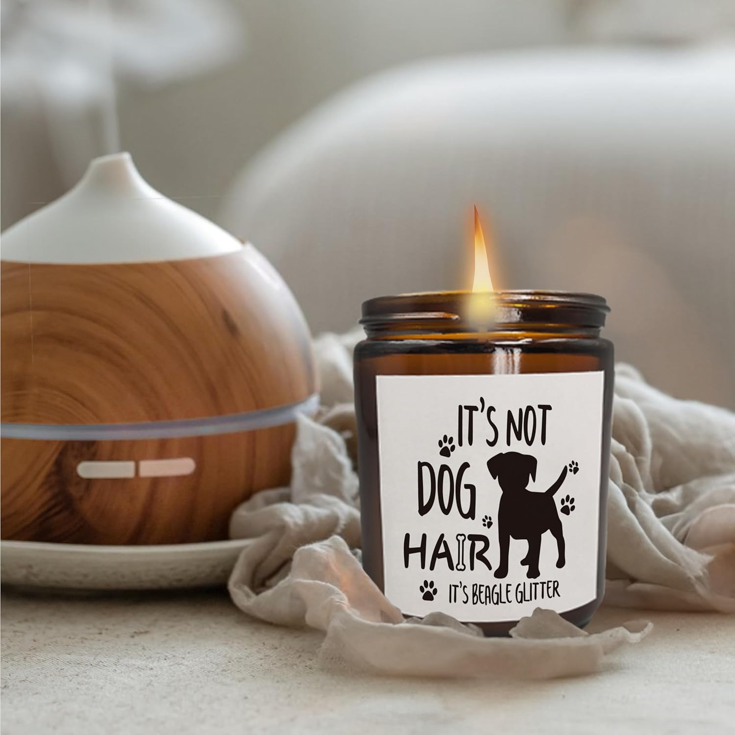 Beagle Dog Candle, Beagle Gifts For Women, Beagle Mom Gifts, Beagle Gifts For Beagle Lovers,Beagle Mom Gifts, It'S Not Dog Hair It'S Beagle Glitter Scented Candles