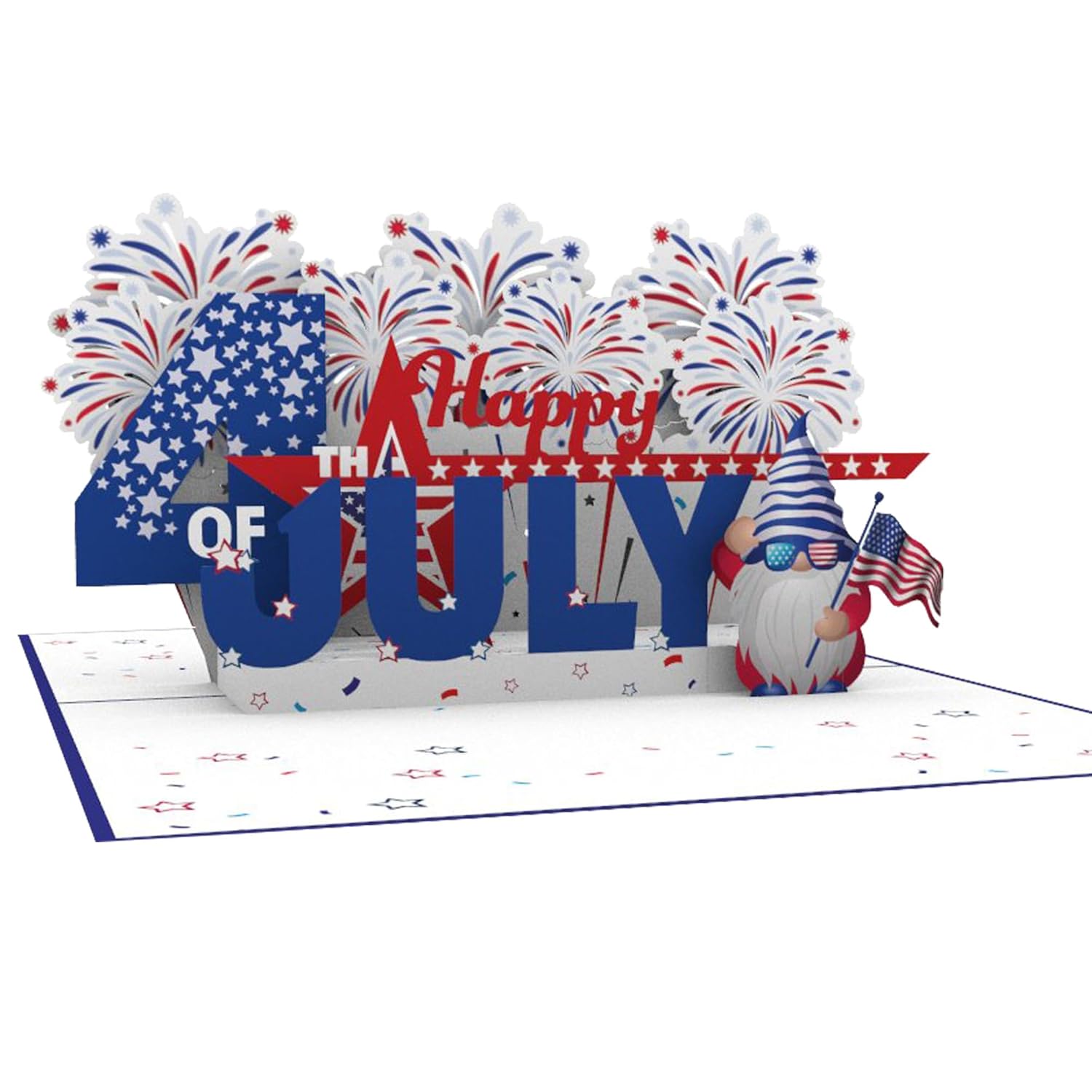 Fireworks Fest: 3D Fourth Of July Card 6X8 - Patriotic Pop-Up With Matching Notecard & Envelope, Celebrate 4Th Of July With A Bang - Star-Spangled Surprise, Independence Day Wishes