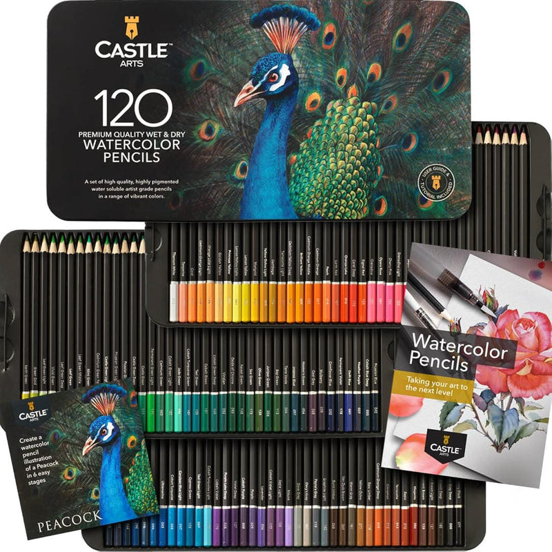 120 Watercolor Pencils Set | Quality Vibrant Pigments | Draw And Paint At Same