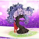 Anniversary 3D Pop Up Card Couple Under Jacaranda Design(6X8 Inch)