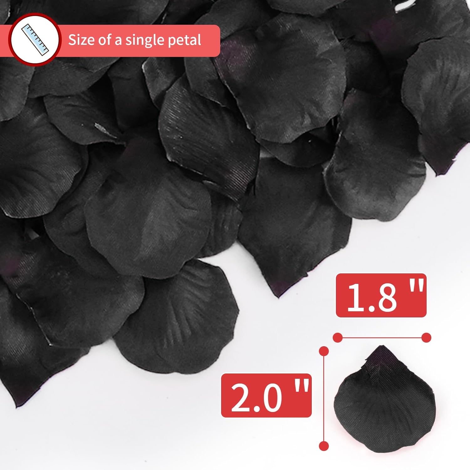 1000 Pcs Artificial Fake Rose Petals,Flower Petals For Romantic Night, Engagement, Party, Wedding, Event Flower Decorations, In Bulk(Black)