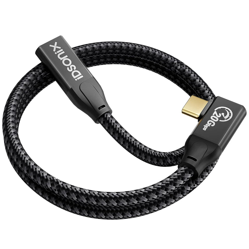 Idsonix Usb C Extension Cable - Right Angle 1.6Ft Usb C Extender Cable Support