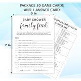 Minimalism Baby Shower Game - Family Feud Cards, Fun Shower Game For Boy & Girl, Includes 30 Fill-In Cards & 1 Answer Card