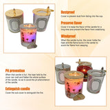 4 Pcs Jar Candle Cover Metals Candle Dust Cover Split Lid For Dia 7-8Cm Jar Candles Aroma Candle Decoration Dustproof Odor Storage Windproof Pit Proof Candle Extinguishing Gold & Silver