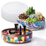 Large Epoxy Molds, 8'' For Succulent Pot, Round Silicone Molds For Casting Resin, Plaster, Concrete Cement, Diy Jewelry, Makeup Storage Container, Flower Plant Pots