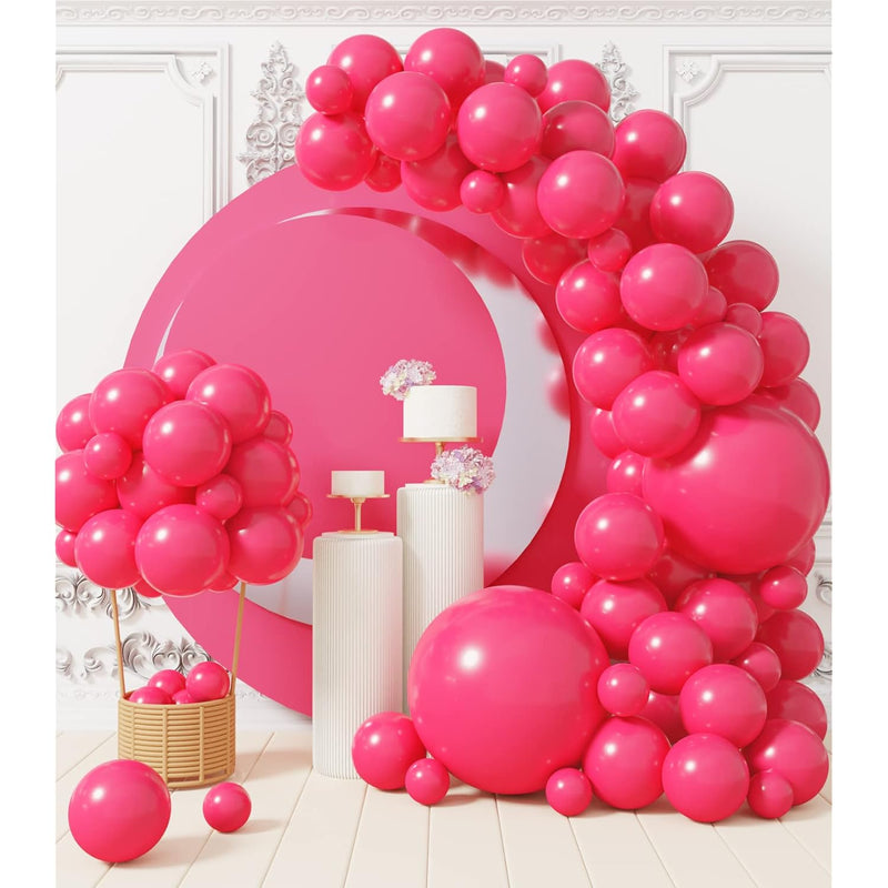 100 Pcs Fuchsia Balloon Arch Garland Kit 18/10/5 Inch Different Sizes