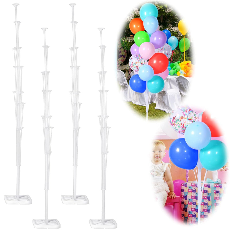 4 Sets Balloon Stand Kits 63 Inch Height Clear Balloon Stand Holder Ba