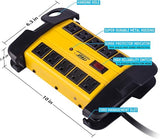 Heavy Duty Metal Surge Protector Power Strip 10 Outlets 2800J 15FT Extension Cord Wall Mount Black