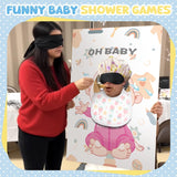 6 Set Funny Blindfolds Baby Shower Games Feed Me Baby Shower Games Set Include Eye Mask Bib Spoon Diaper Cap Foam Board Gender Reveal Activities Play For Guests Gender Reveal Party Favor Gifts