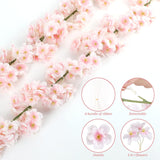 4-Pack 23.6 Ft Cherry Blossom Garland Cherry Blossom Hanging Vine Silk Sakura Vines Garland For Wedding Party Decor, Pink